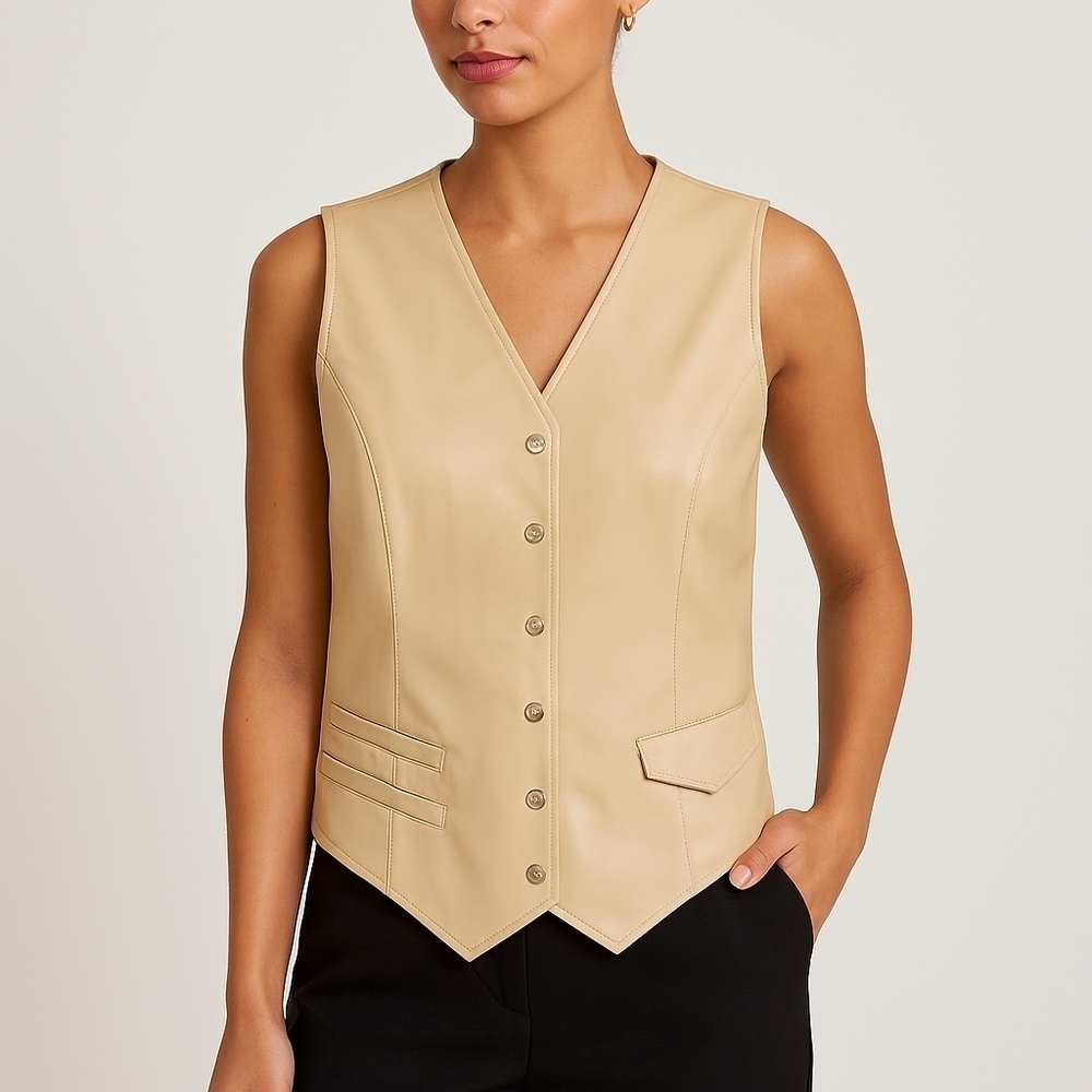 Joelle Sundance Faux Leather Vest - Picture 2 of 10